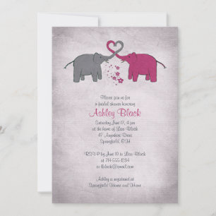 Invitation à la douche nuptiale rose et gris