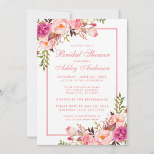 Invitation à la douche nuptiale rose floue BPF