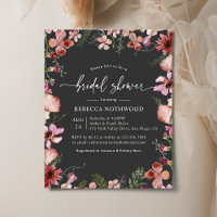 Invitation à la douche nuptiale rose fusain budget