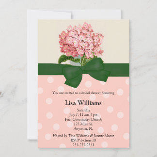 Invitation à la douche nuptiale rose Hydrangea
