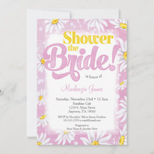 Invitation à la douche nuptiale rose jaune floral