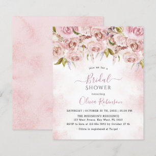 Invitation à la douche nuptiale rose pâle