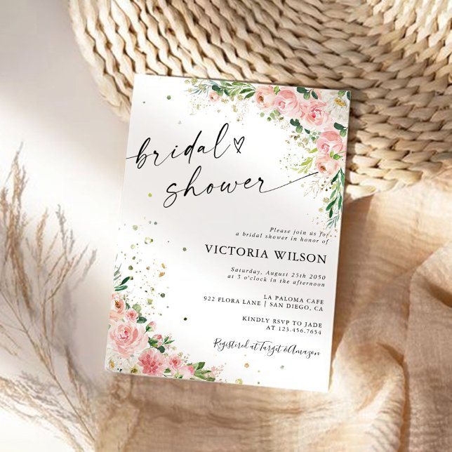 Invitation à la douche nuptiale rose pâle (Créateur téléchargé)