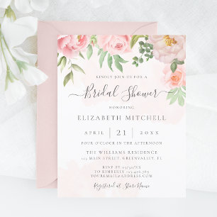 Invitation à la douche nuptiale rose rose Budget