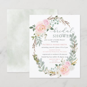 Invitation à la douche nuptiale rose rose de l'âge