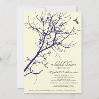 Invitation à la douche nuptiale Silhouette Arbre (