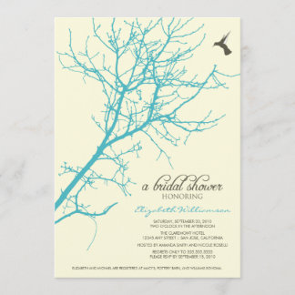 Invitation à la douche nuptiale Silhouette Arbre (