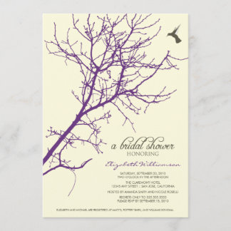 Invitation à la douche nuptiale Silhouette Arbre (