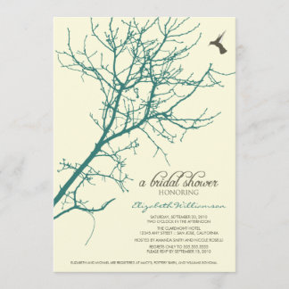 Invitation à la douche nuptiale Silhouette Arbre (