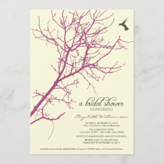Invitation à la douche nuptiale Silhouette Arbre (