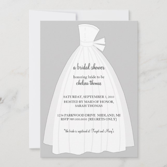Invitation à la douche nuptiale {Silver} (Devant)