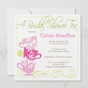 Invitation à la douche nuptiale - Thé