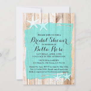 Invitation à la douche nuptiale turquoise d'étoile