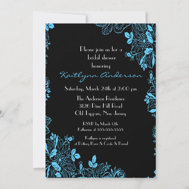 Invitation à la douche nuptiale turquoise tendance (Devant)