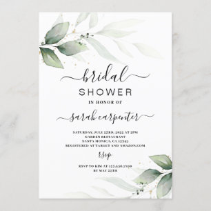 Invitation à la douche nuptiale verte