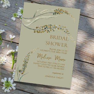 Invitation à la douche nuptiale verte de Sage doux