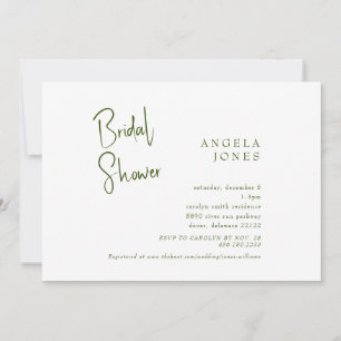 Invitation à la douche nuptiale verte et blanche