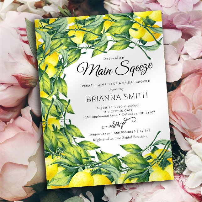 Invitation à la douche nuptiale vibrante Lemon Swi (Créateur téléchargé)