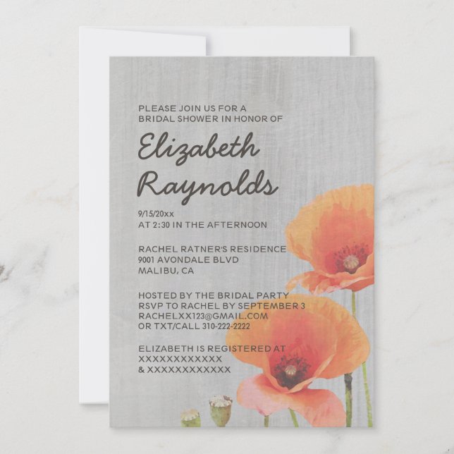 Invitation à la douche nuptiale Vintage (Devant)