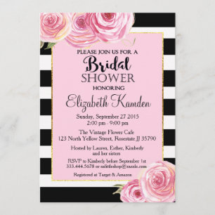 Invitation à la douche nuptiale vintage à fleurs r