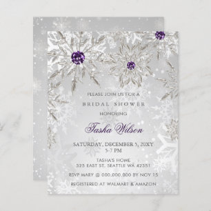 Invitation à la douche nuptiale violet budget