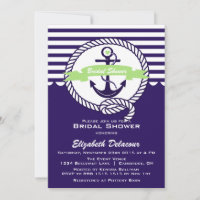 Invitation à la douche nuptiale violette et verte