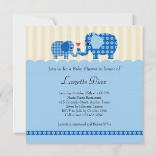 Invitation à la douche pour bébé bébé éléphant