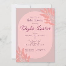 Invitation à la douche pour bébé botanique