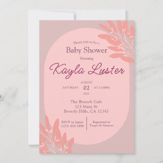 Invitation à la douche pour bébé botanique
