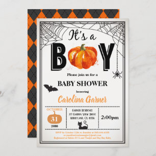 Invitation à la douche pour bébé d'Halloween. C'es