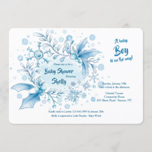 Invitation à la douche pour bébé d'hiver