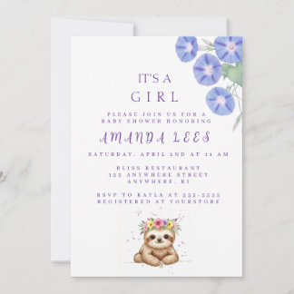 Invitation à la douche pour bébé fille