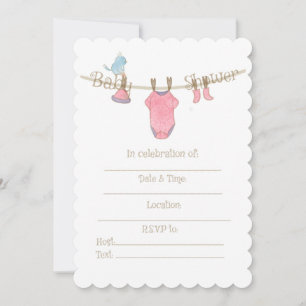 Invitation à la douche pour bébé fille