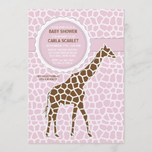 Invitation à la douche pour bébé Girafe