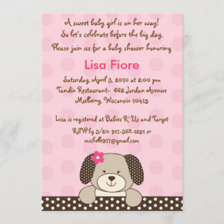 Invitation à la douche pour bébés Chien chiot