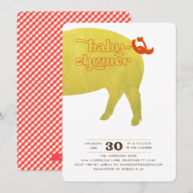 Invitation à la douche pour bébés-Q (Devant / Derrière)