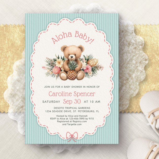 Invitation à la douche tropicale d'été Aloha Baby (Créateur téléchargé)