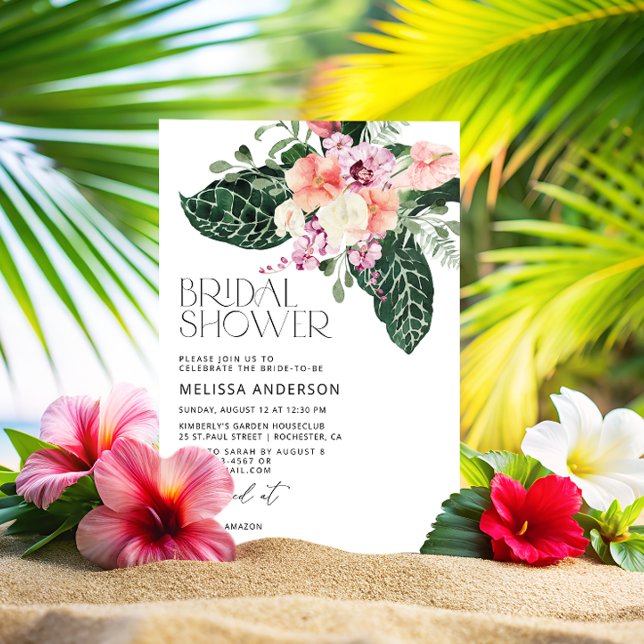 Invitation à la douche tropicale nuptiale (Créateur téléchargé)