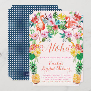 Invitation à la douche tropicale nuptiale Luau