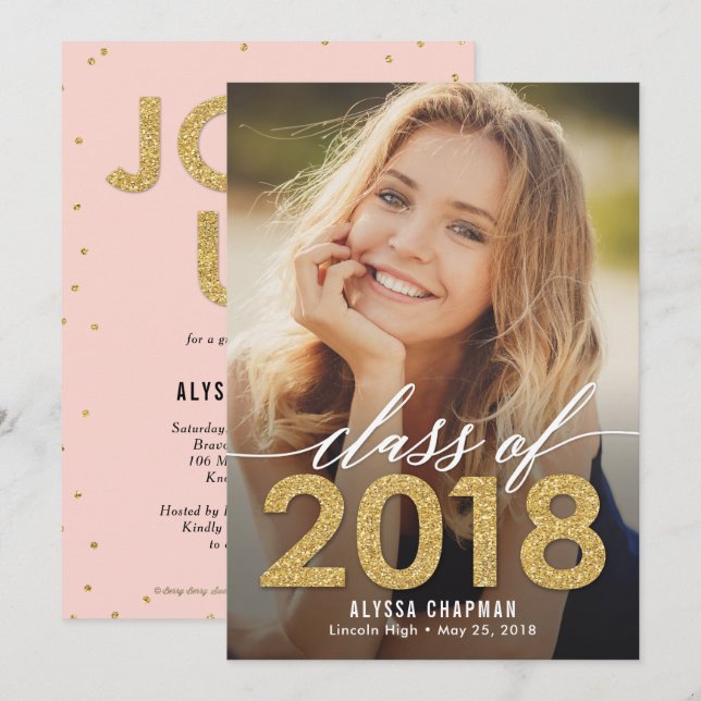 Invitation à la Faire-part d'inscription pour l'an (Devant / Derrière)