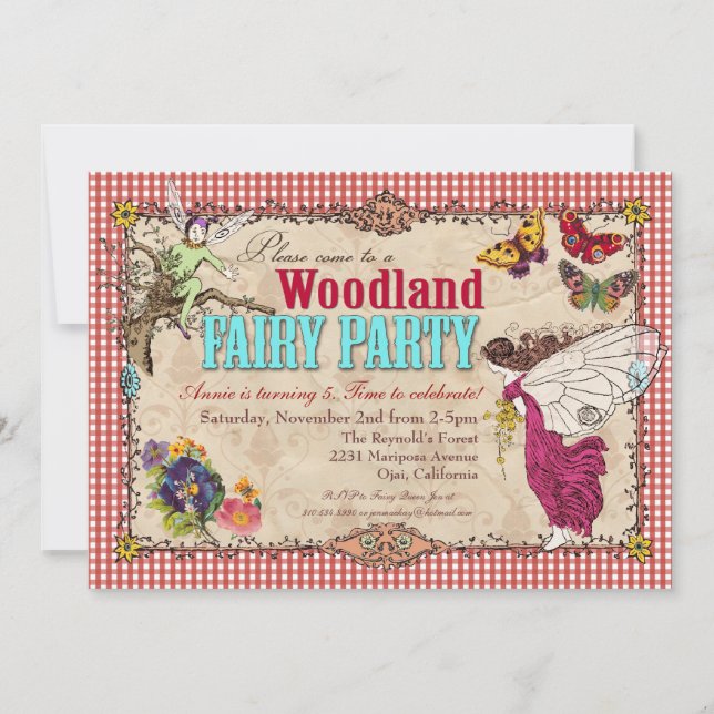 Invitation à la Fairy Party de Woodland (Devant)
