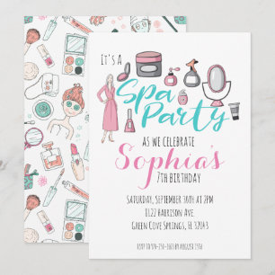Invitation à la fête à thème spa