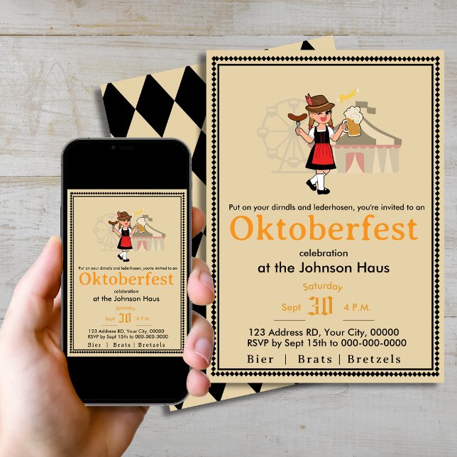 Invitation à la fête allemande d'Oktoberfest (Créateur téléchargé)