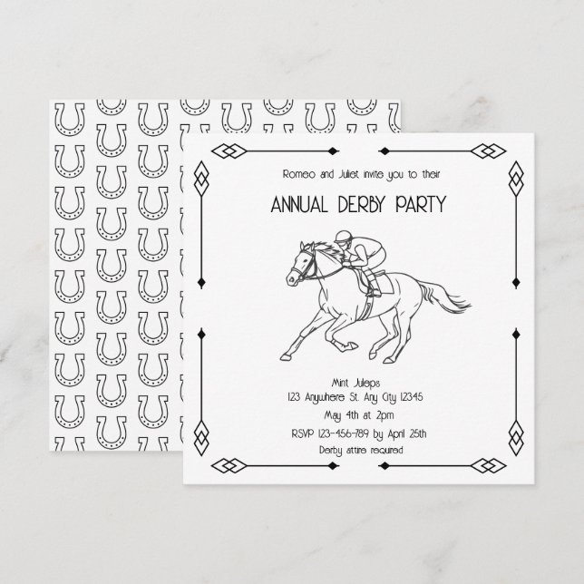 Invitation à la fête annuelle du Derby Monochrome  (Devant / Derrière)