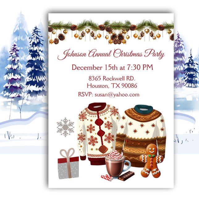 Invitation à la fête annuelle du pull de Noël (Créateur téléchargé)