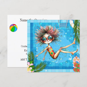 Invitation à la fête au bord de la piscine