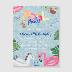 Invitation à la fête au bord de la piscine