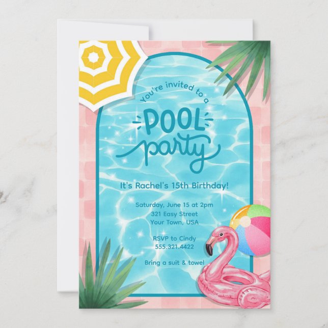 Invitation à la fête au bord de la piscine à Palm  (Devant)