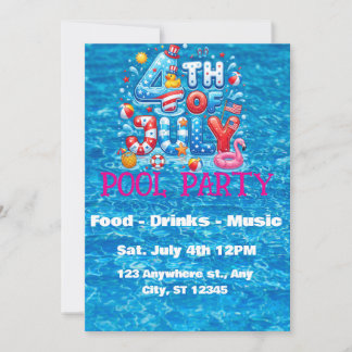 Invitation à la fête au bord de la piscine du 14 j