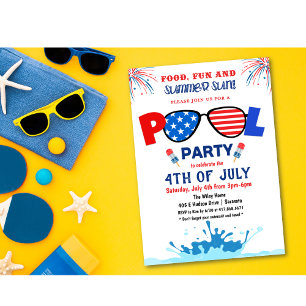 Invitation à la fête au bord de la piscine du 14 j